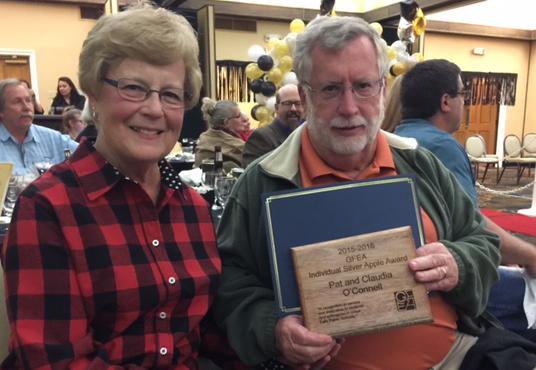 Pat and Claudia OConnell receive GFEA Silver Apple Award