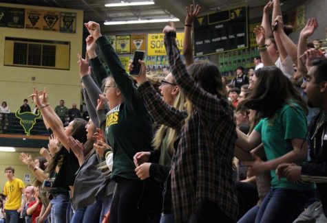 Students celebrate at crosstown pep assembly
