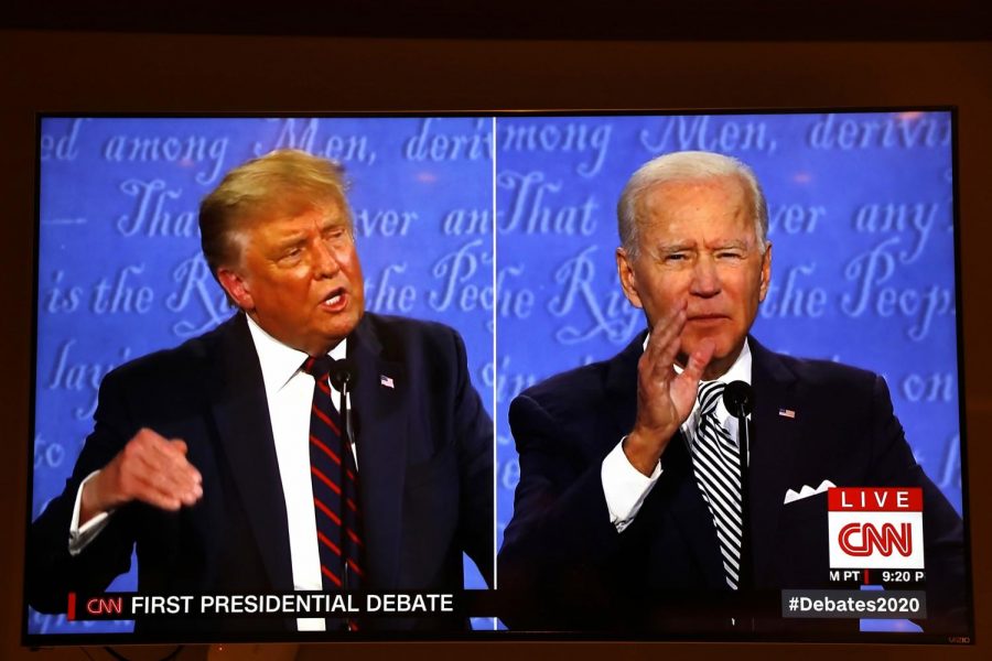 President Donald Trump and Democratic presidential nominee Joe Biden participate in the first presidential debate at the Health Education Campus of Case Western Reserve University, on Tuesday, Sept. 29, 2020, in Cleveland. Yuri Gripas/Abaca Press/TNS)