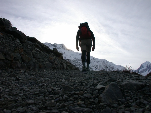 Photo, "Hiking, Aoraki / Mt Cook" by True New Zealand Adventures, Photo courtesy of Creative Commons