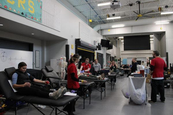 The Red Cross staff works with CMR students and staff to complete the fall blood drive in November.