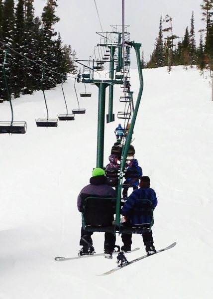 Team Malmstrom members ride one of three ski lifts to the top of Showdown Ski Resort’s slopes during Wing Ski Day on Feb. 13. U.S. Air Force photo/Airman 1st Class Collin Schmidt