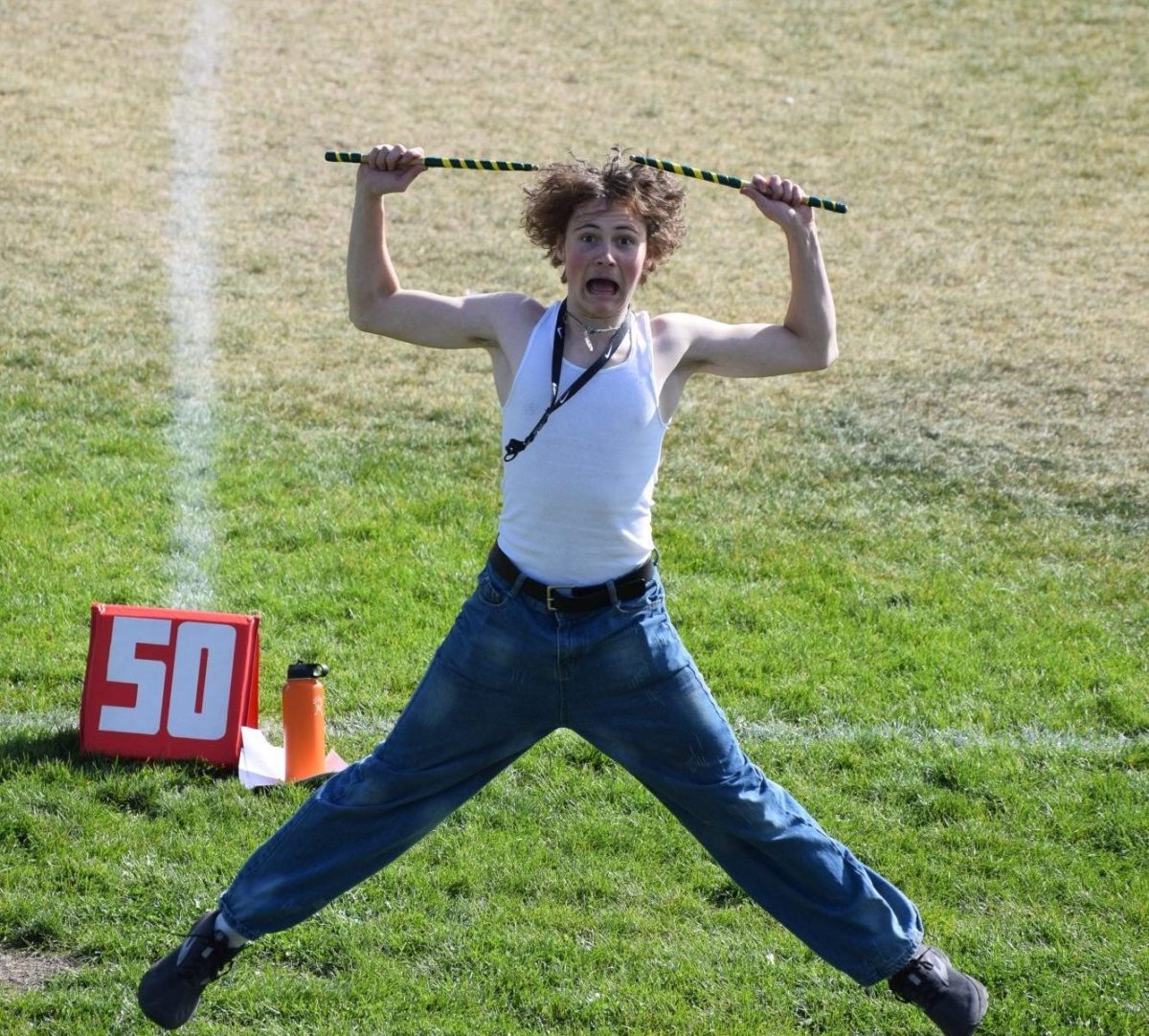 Senior Colby Wagner ecstatically jumps for joy as the 'Super Saturday' session begins. 