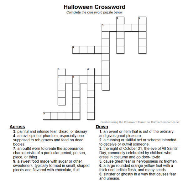 Halloween Crossword