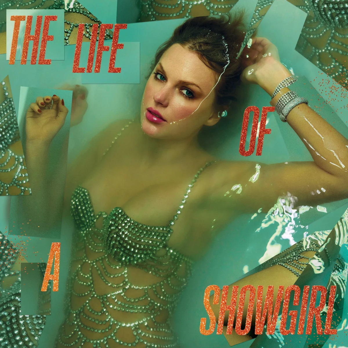 The official album cover for The Life of a Showgirl.